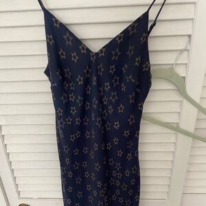 Maxi gorgeous slip dress navy with gold stars very elegant